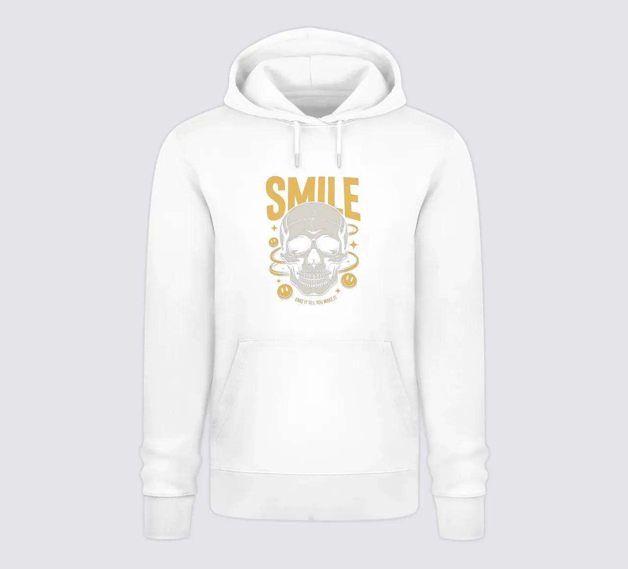 Smile - Teschio e smile, umorismo nero felpa con cappuccio da Plain Thoughts