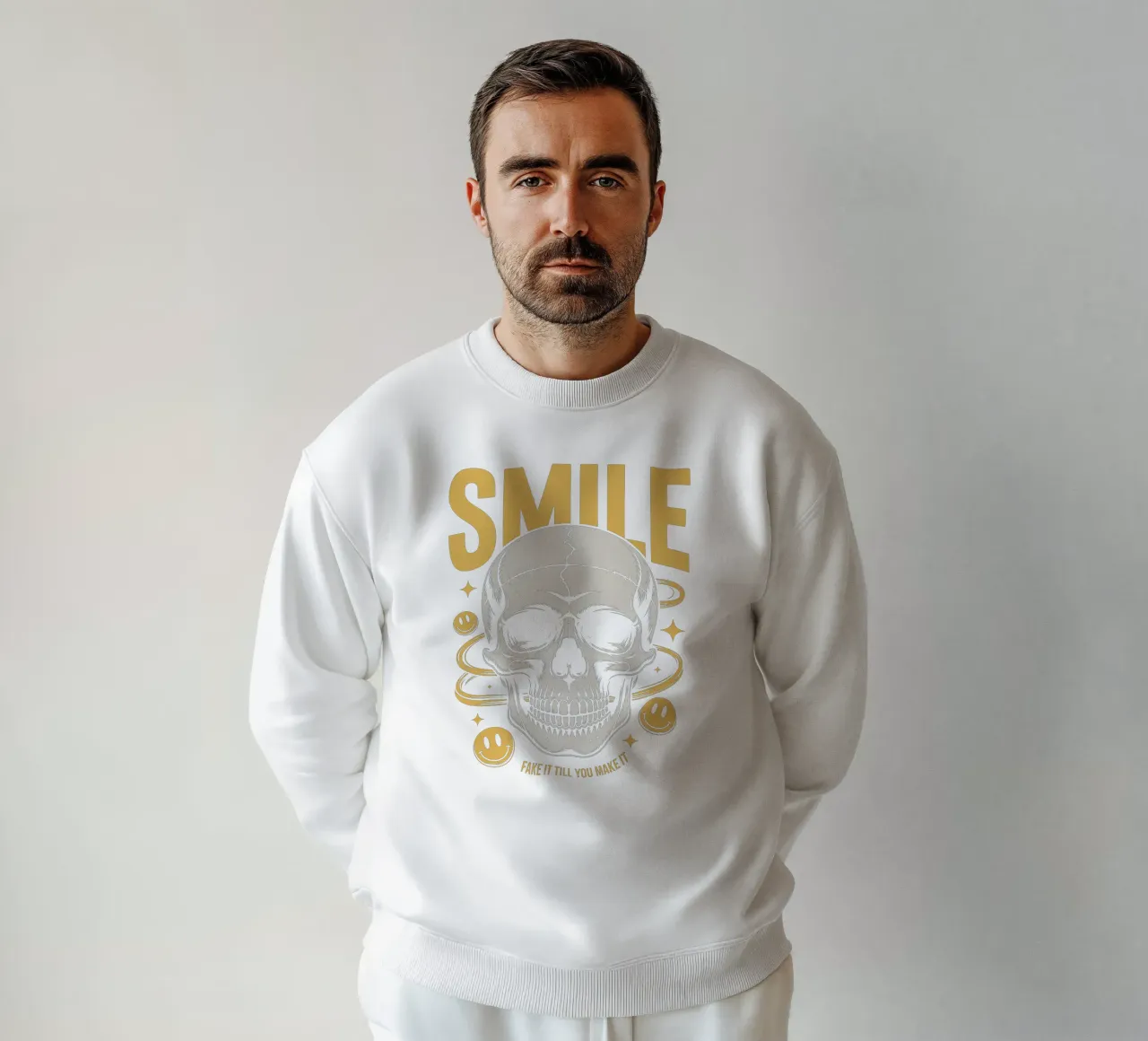 Smile - Teschio e smile, umorismo nero felpa da Plain Thoughts