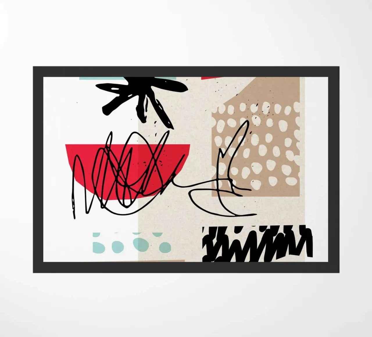 Red Abstract doormat by Kim Hubball Studio