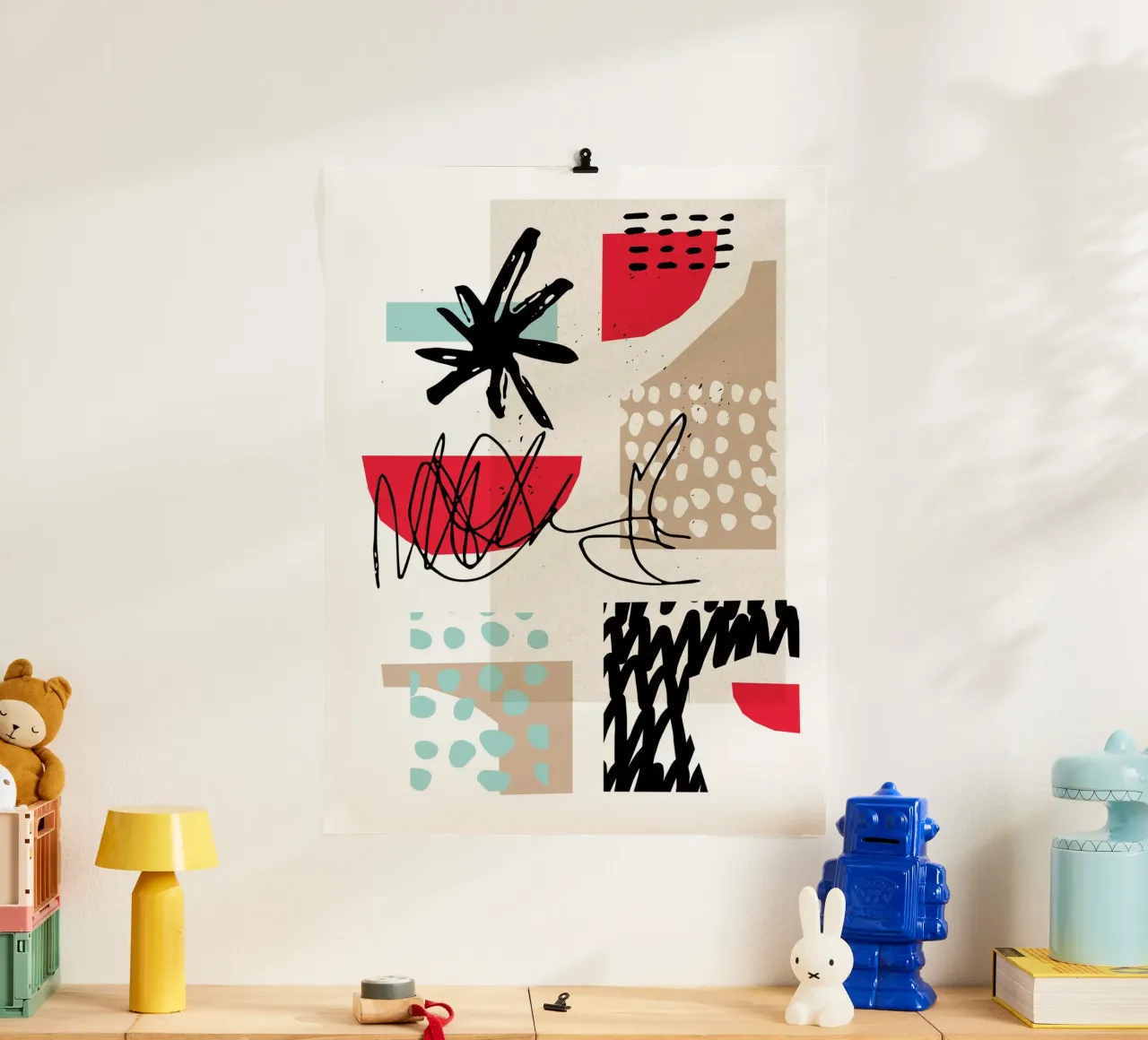 Rosso Astratto poster da Kim Hubball Studio