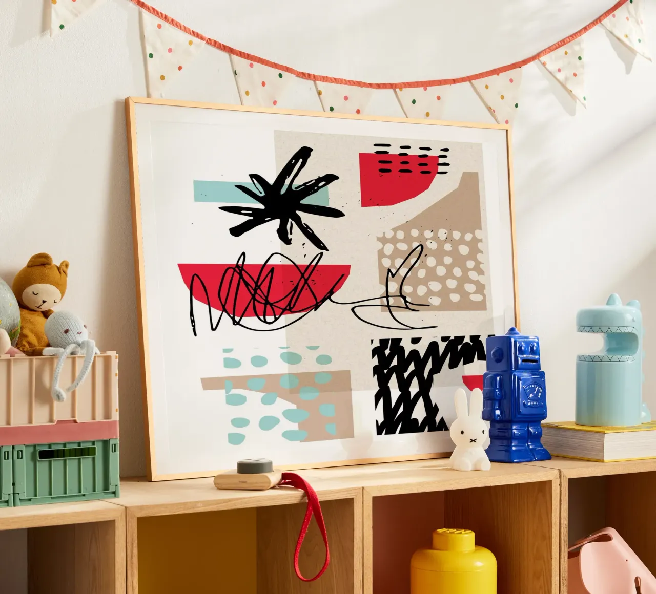 Rosso Astratto poster da Kim Hubball Studio