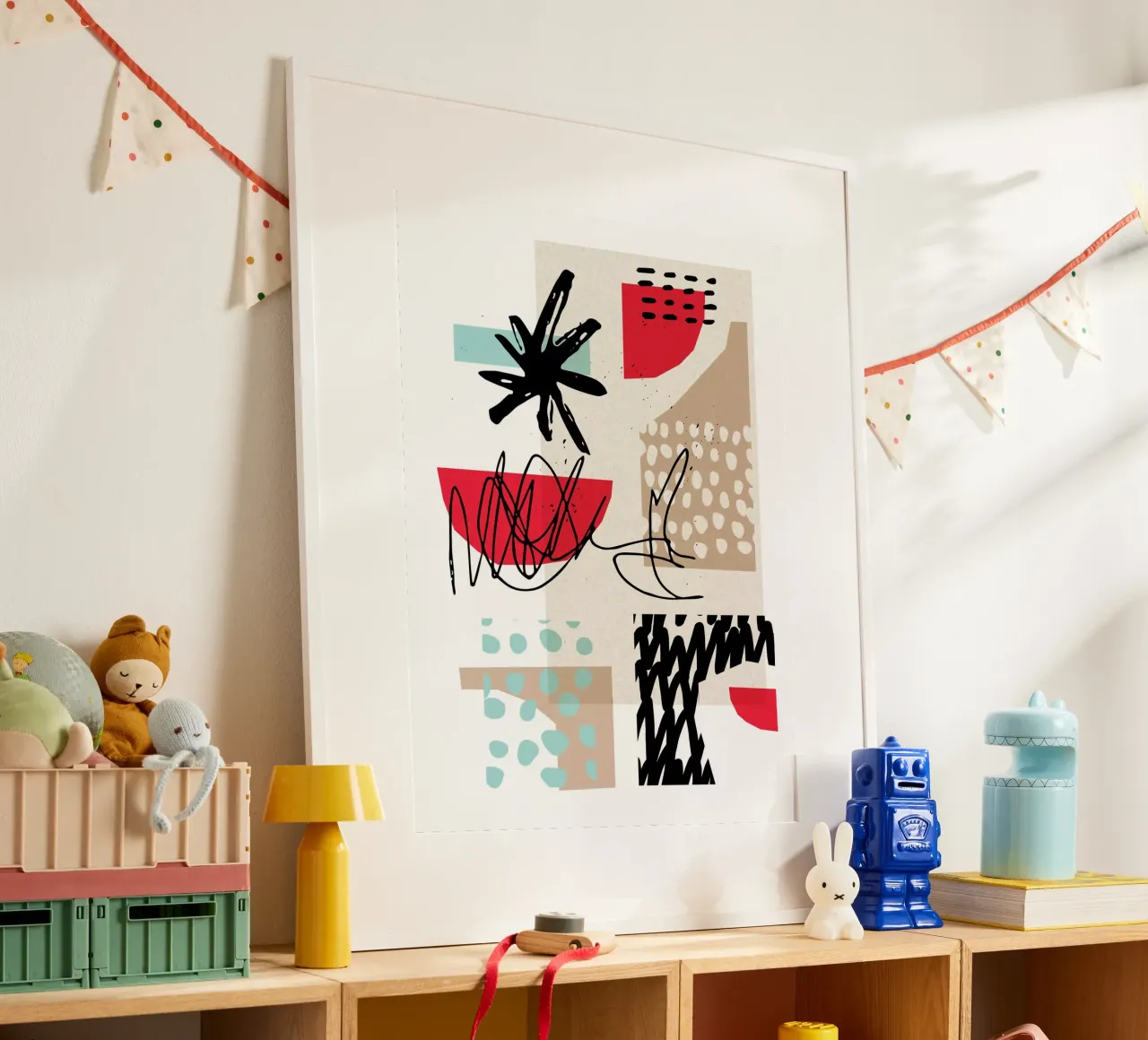 Rosso Astratto poster da Kim Hubball Studio