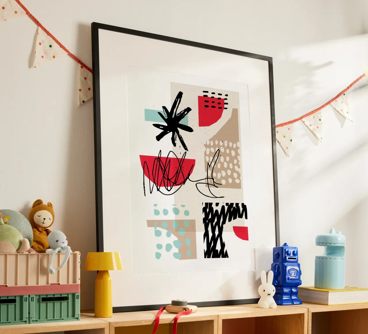 Rosso Astratto poster da Kim Hubball Studio