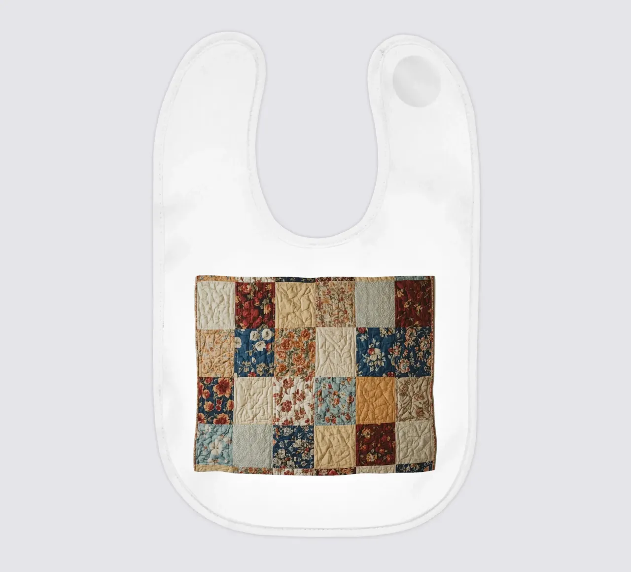 Trapunta patchwork con quadrati floreali e trapuntati bavaglino da DesignDoodle