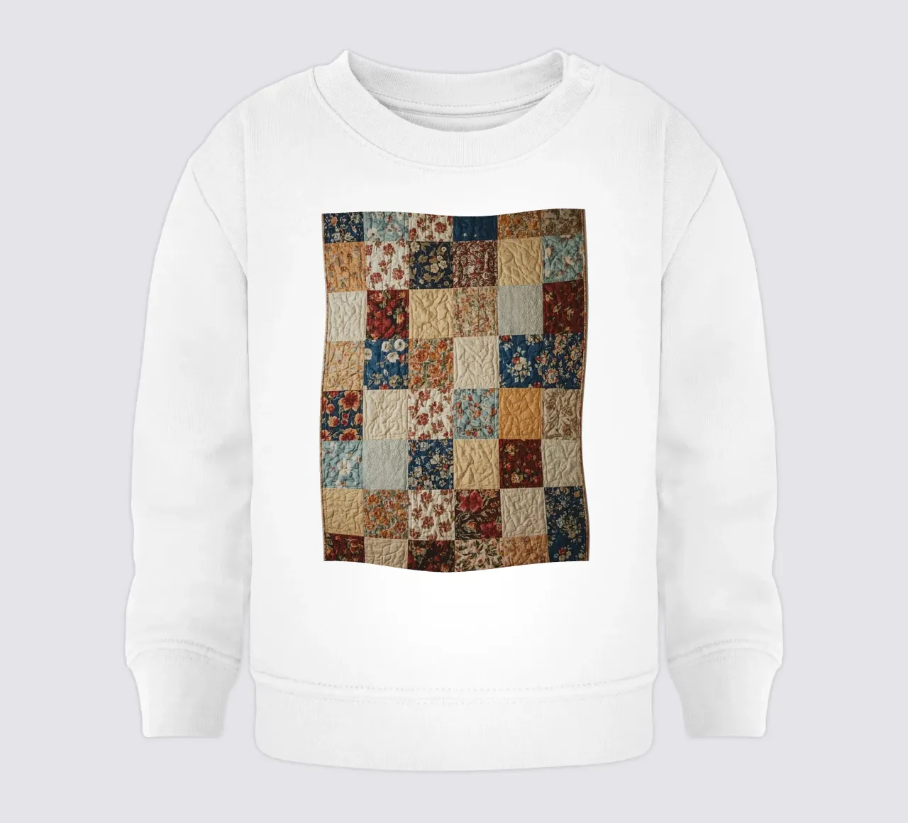 Trapunta patchwork con quadrati floreali e trapuntati felpa neonato da DesignDoodle