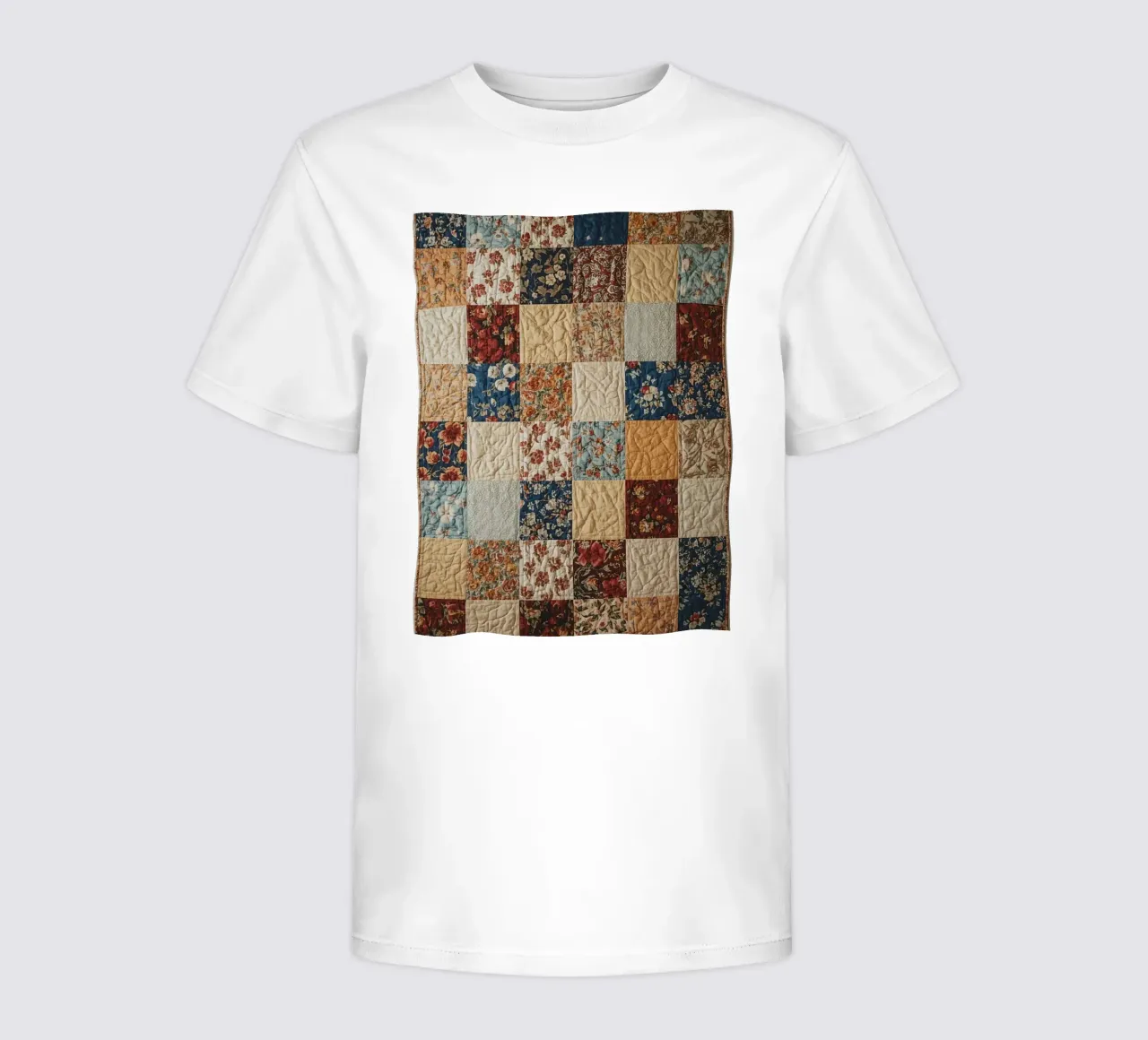 Trapunta patchwork con quadrati floreali e trapuntati t-shirt bambini da DesignDoodle