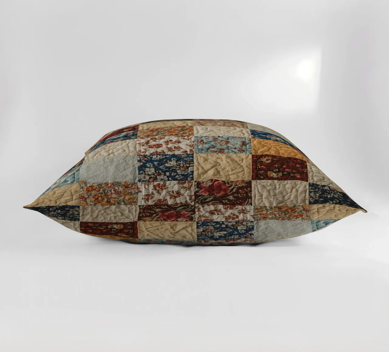 Trapunta patchwork con quadrati floreali e trapuntati cuscino da DesignDoodle