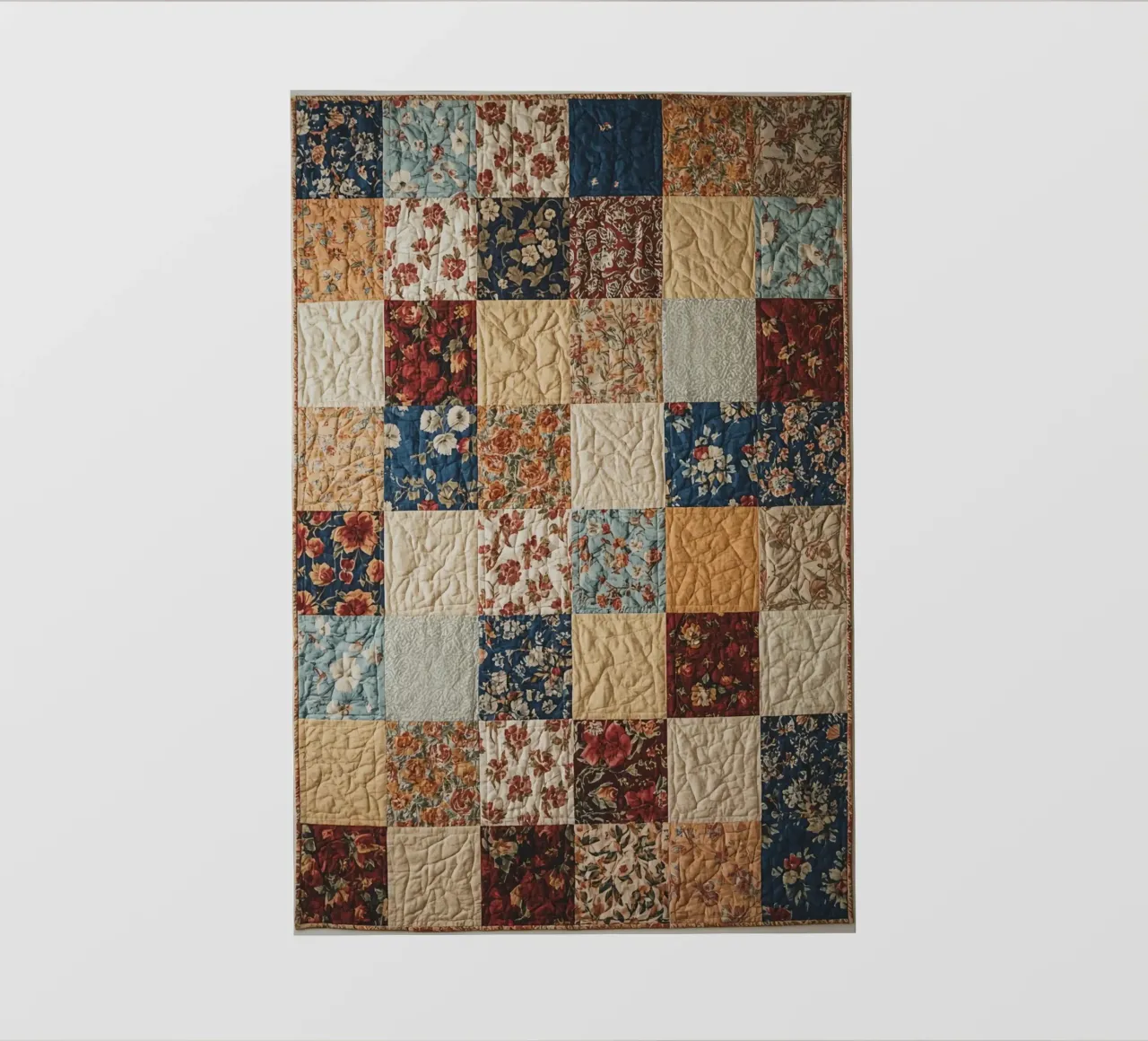 Trapunta patchwork con quadrati floreali e trapuntati telo in pvc da DesignDoodle