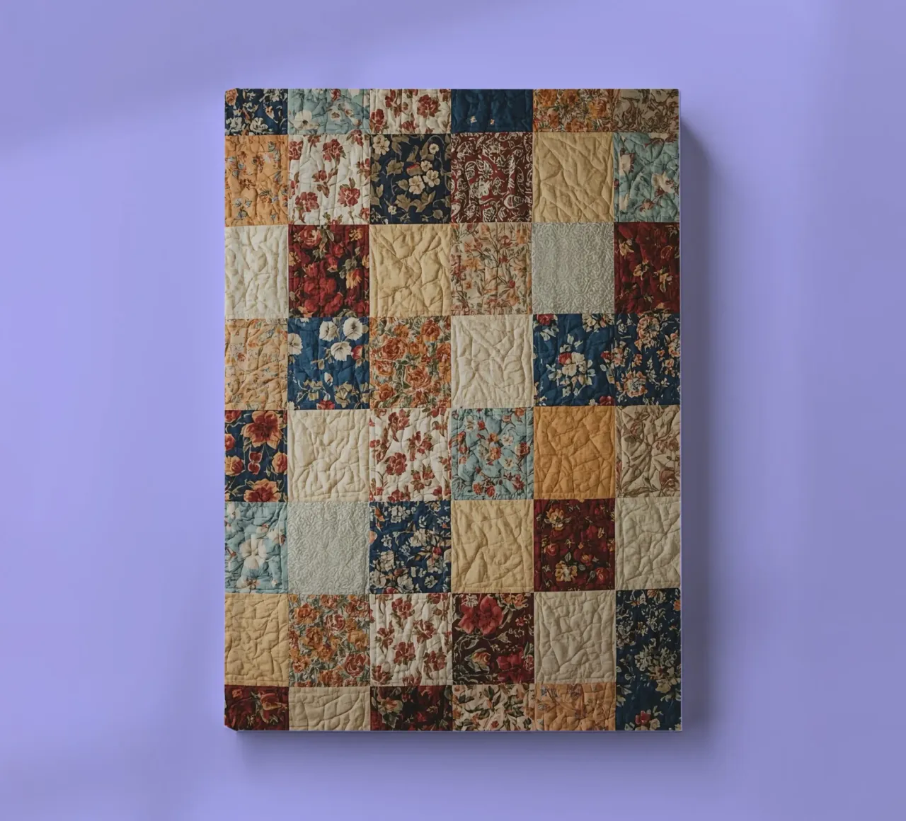 Trapunta patchwork con quadrati floreali e trapuntati diario da DesignDoodle