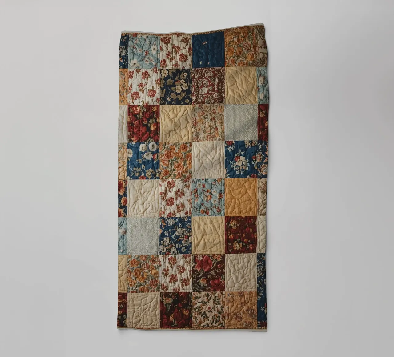 Patchwork Quilt with Floral and Quilted Squares towel by DesignDoodle