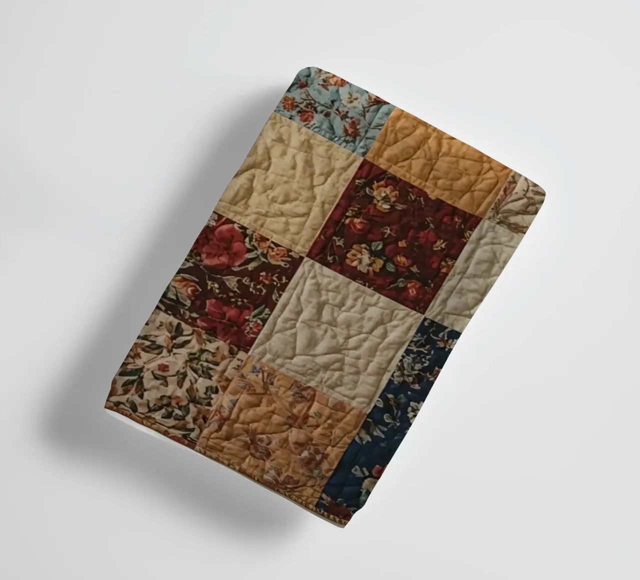 Patchwork Quilt with Floral and Quilted Squares towel by DesignDoodle