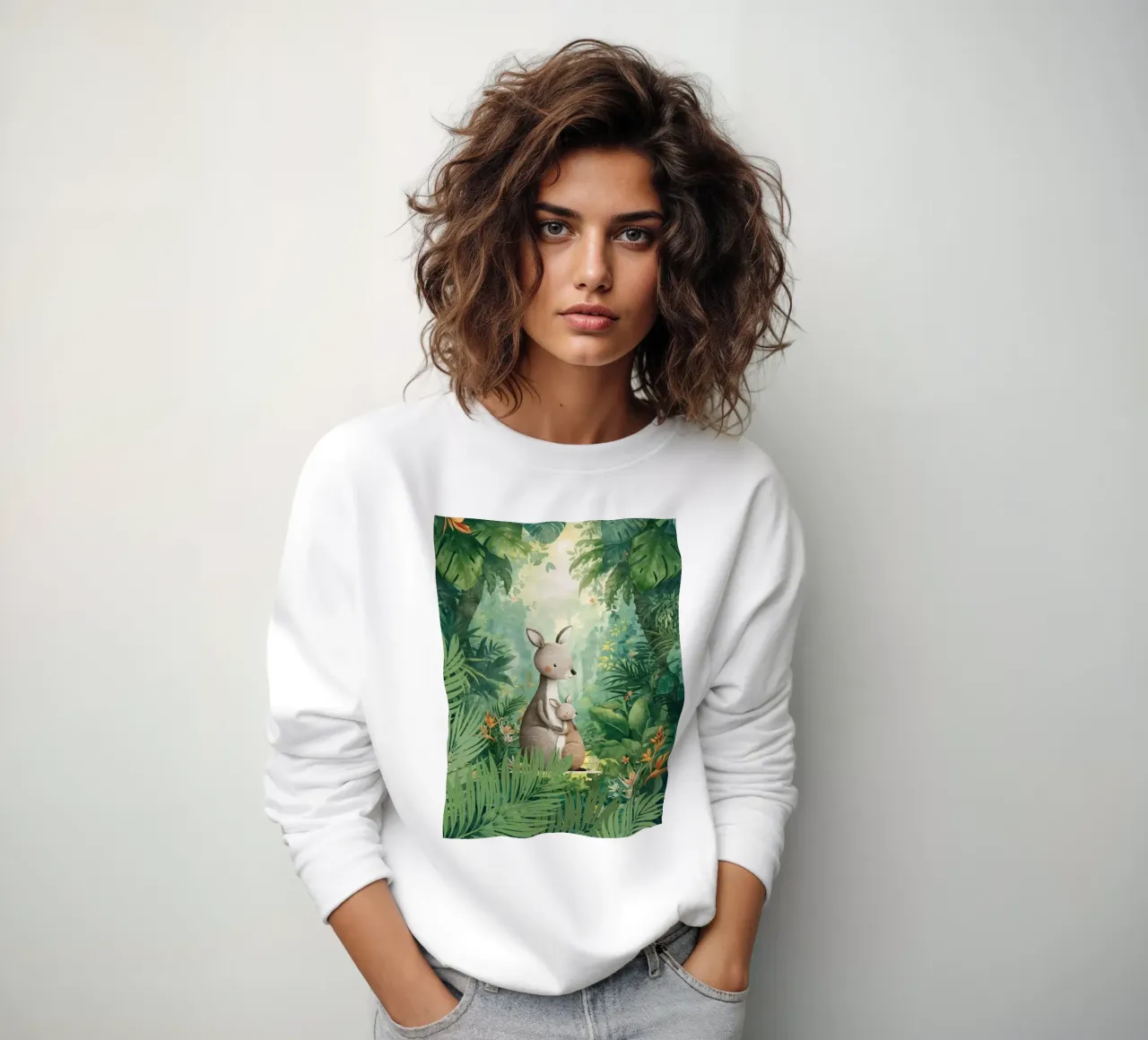 Amore canguro in un paese delle meraviglie tropicale felpa da Doodle Dreams Art