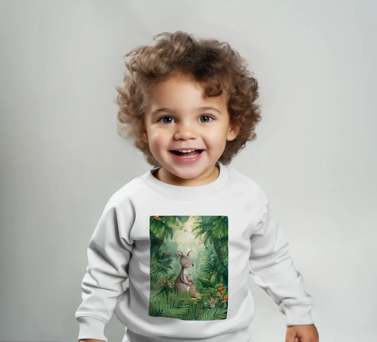 Amore canguro in un paese delle meraviglie tropicale felpa neonato da Doodle Dreams Art