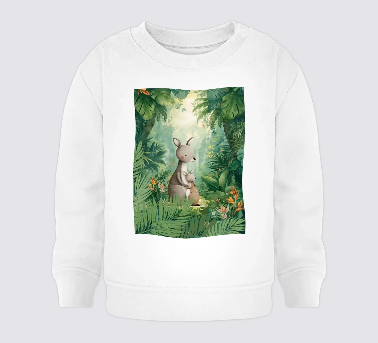 Amore canguro in un paese delle meraviglie tropicale felpa neonato da Doodle Dreams Art