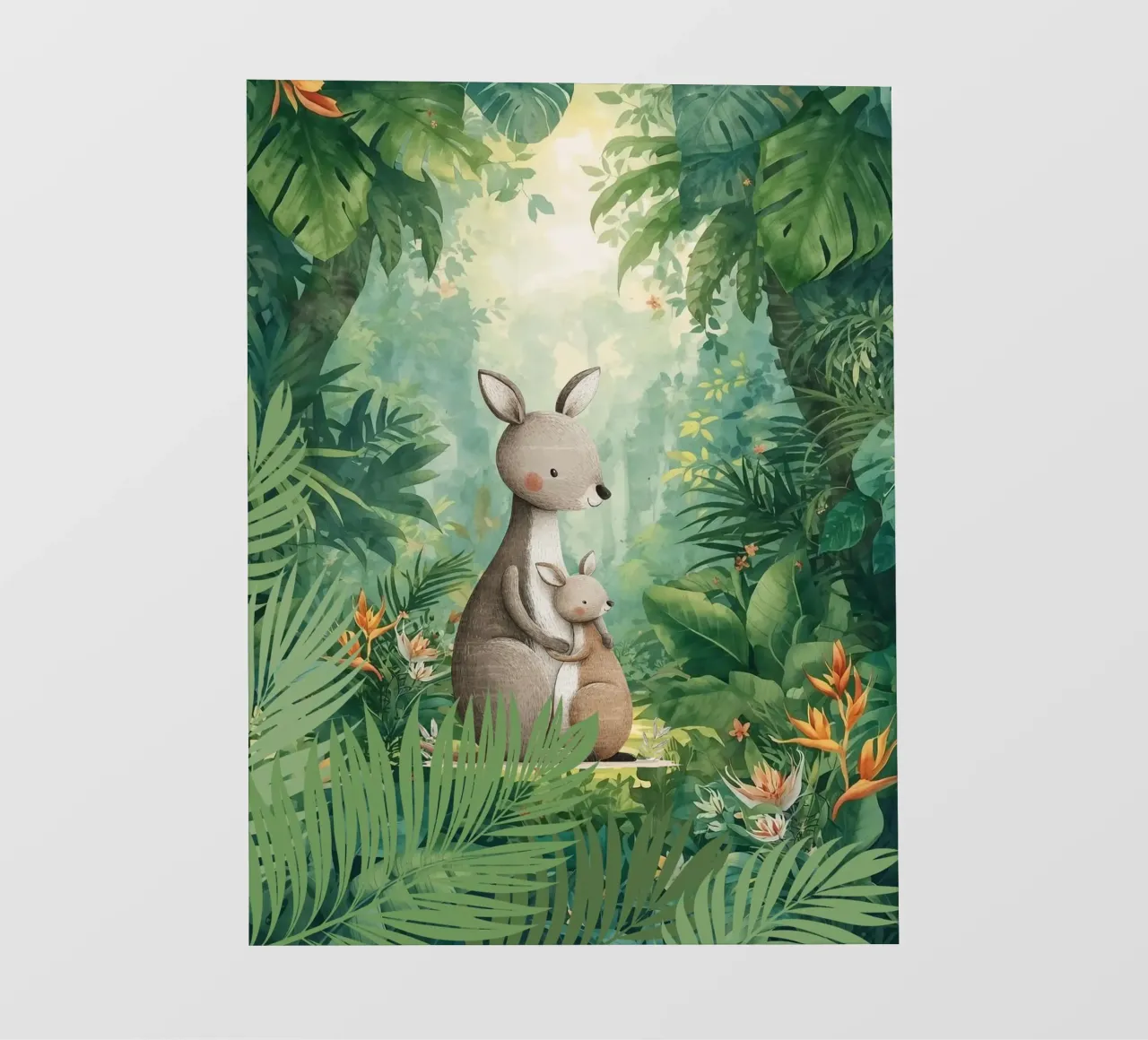 Amore canguro in un paese delle meraviglie tropicale telo in pvc da Doodle Dreams Art