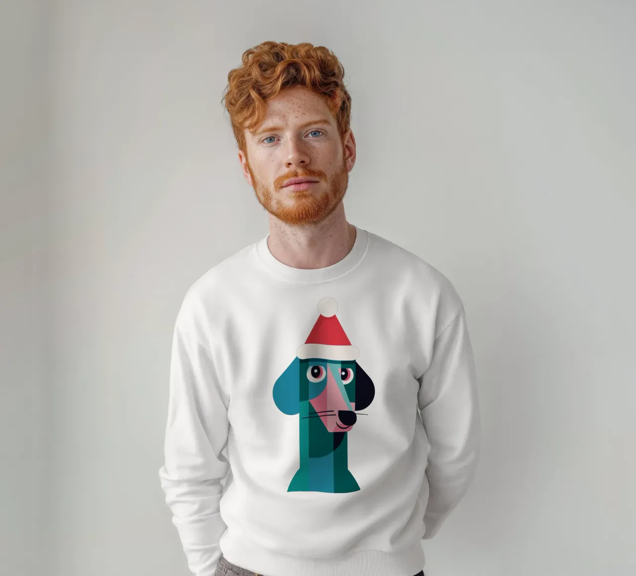 Fröhlicher Dackel im Weihnachtslook felpa da DARIA IVANOVNA