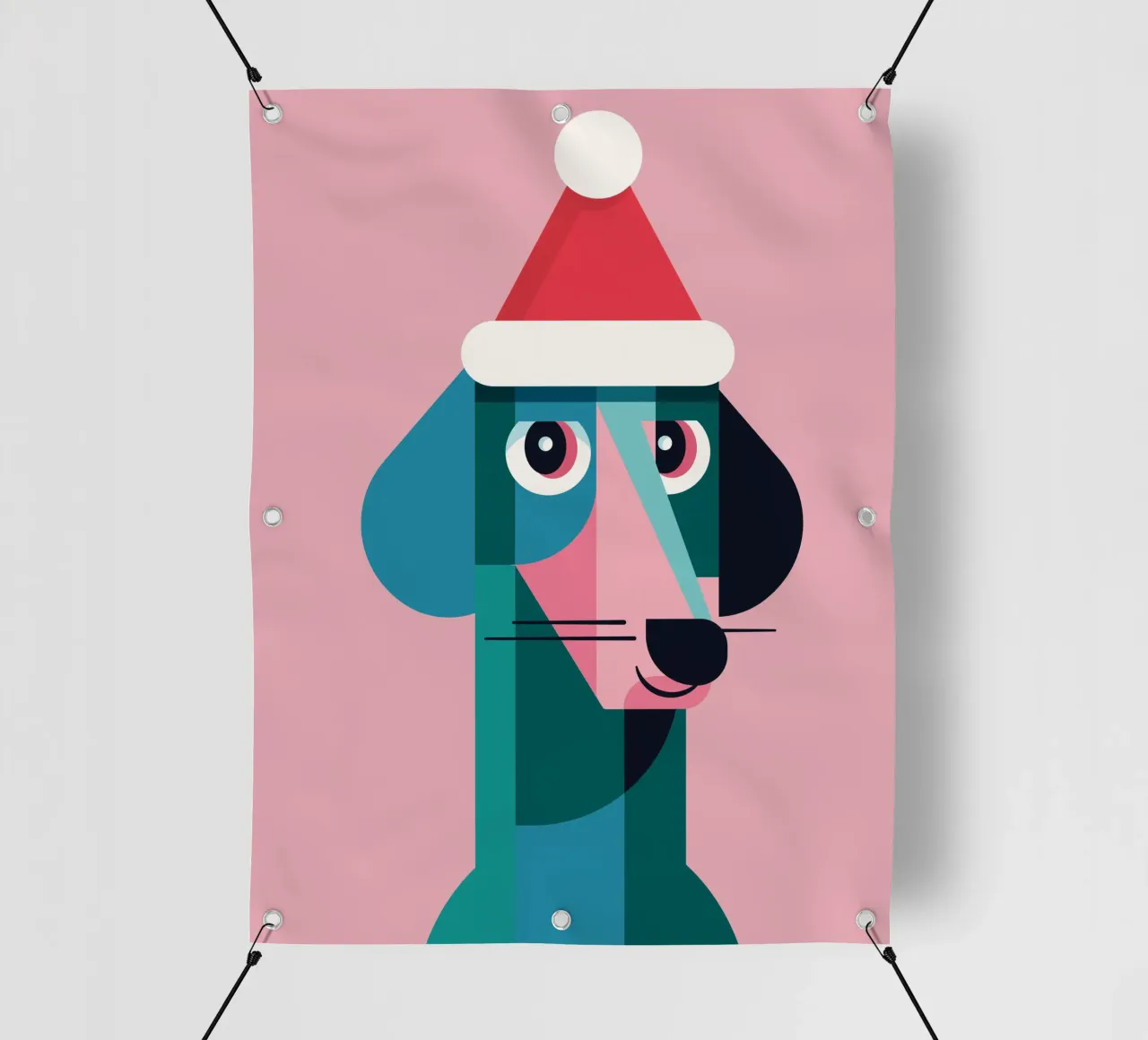 Fröhlicher Dackel im Weihnachtslook telo in pvc da DARIA IVANOVNA