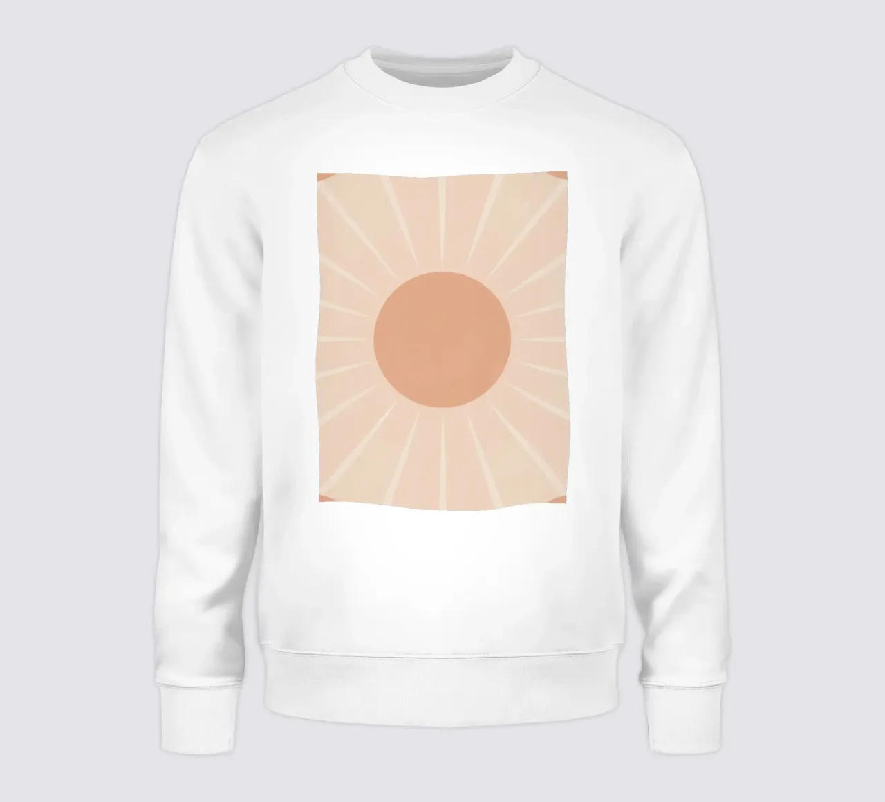 Peach Circle and Rays Background sweatshirt by DesignDoodle