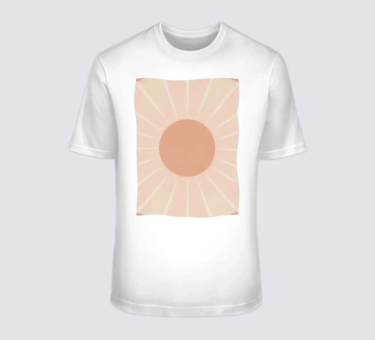 Peach Circle and Rays Background t-shirt by DesignDoodle