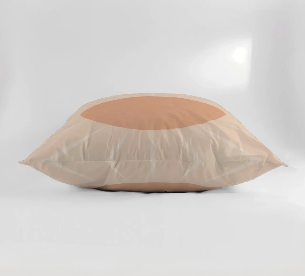 Peach Circle and Rays Background decorative cushion by DesignDoodle