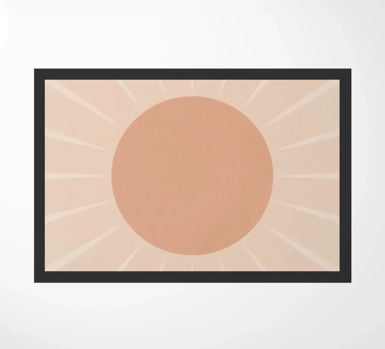 Peach Circle and Rays Background doormat by DesignDoodle