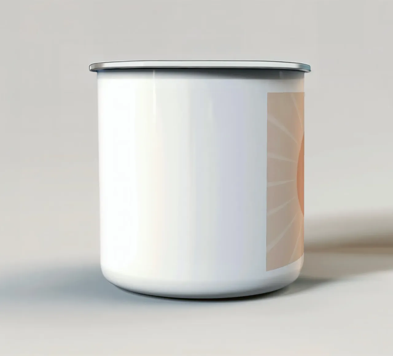 Peach Circle and Rays Background enamel mug by DesignDoodle