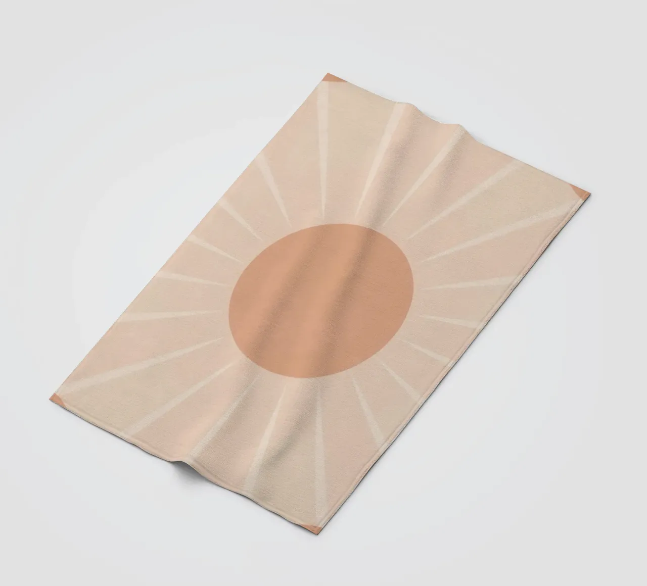 Peach Circle and Rays Background fleece blanket by DesignDoodle