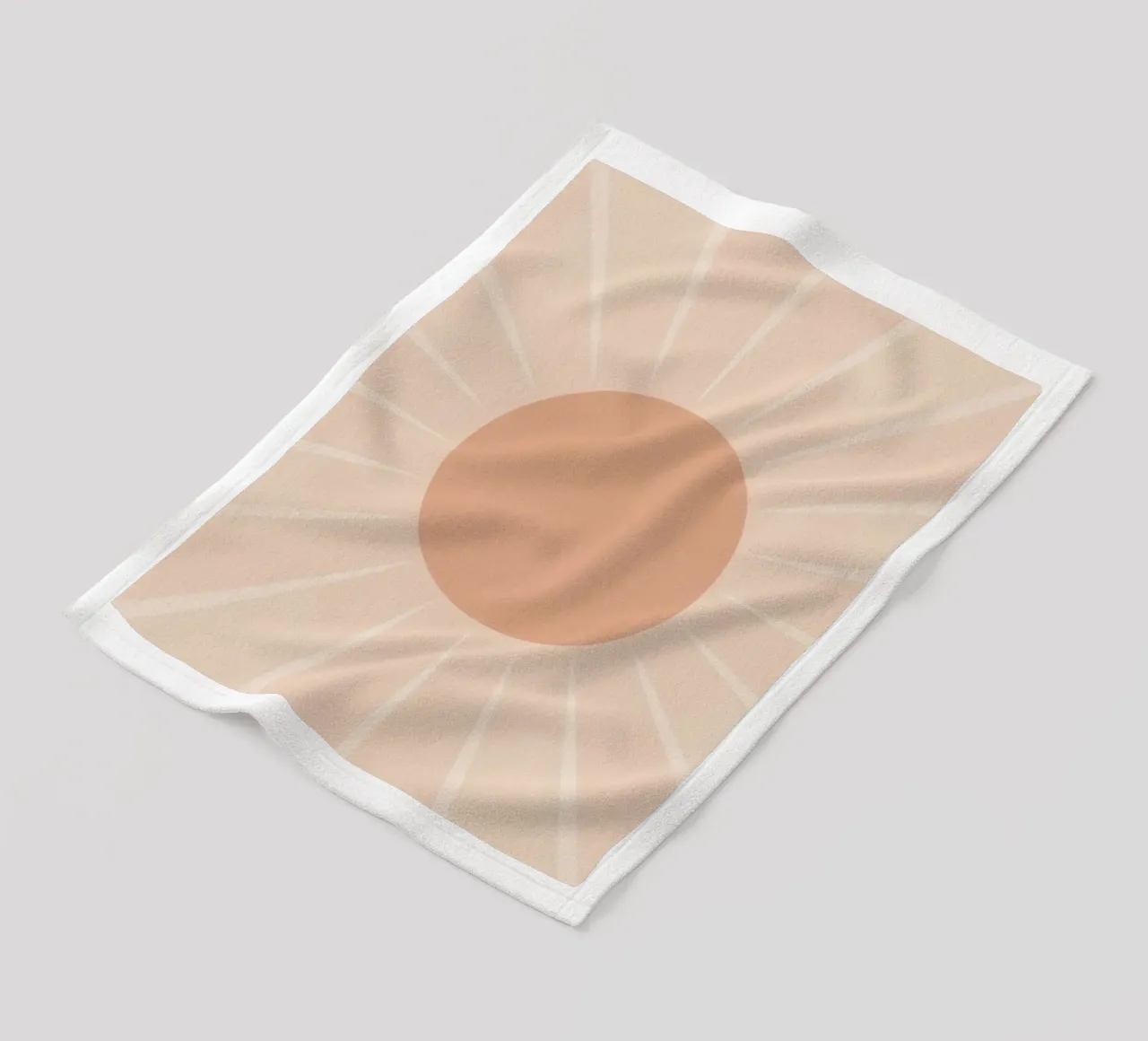 Peach Circle and Rays Background fleece blanket by DesignDoodle