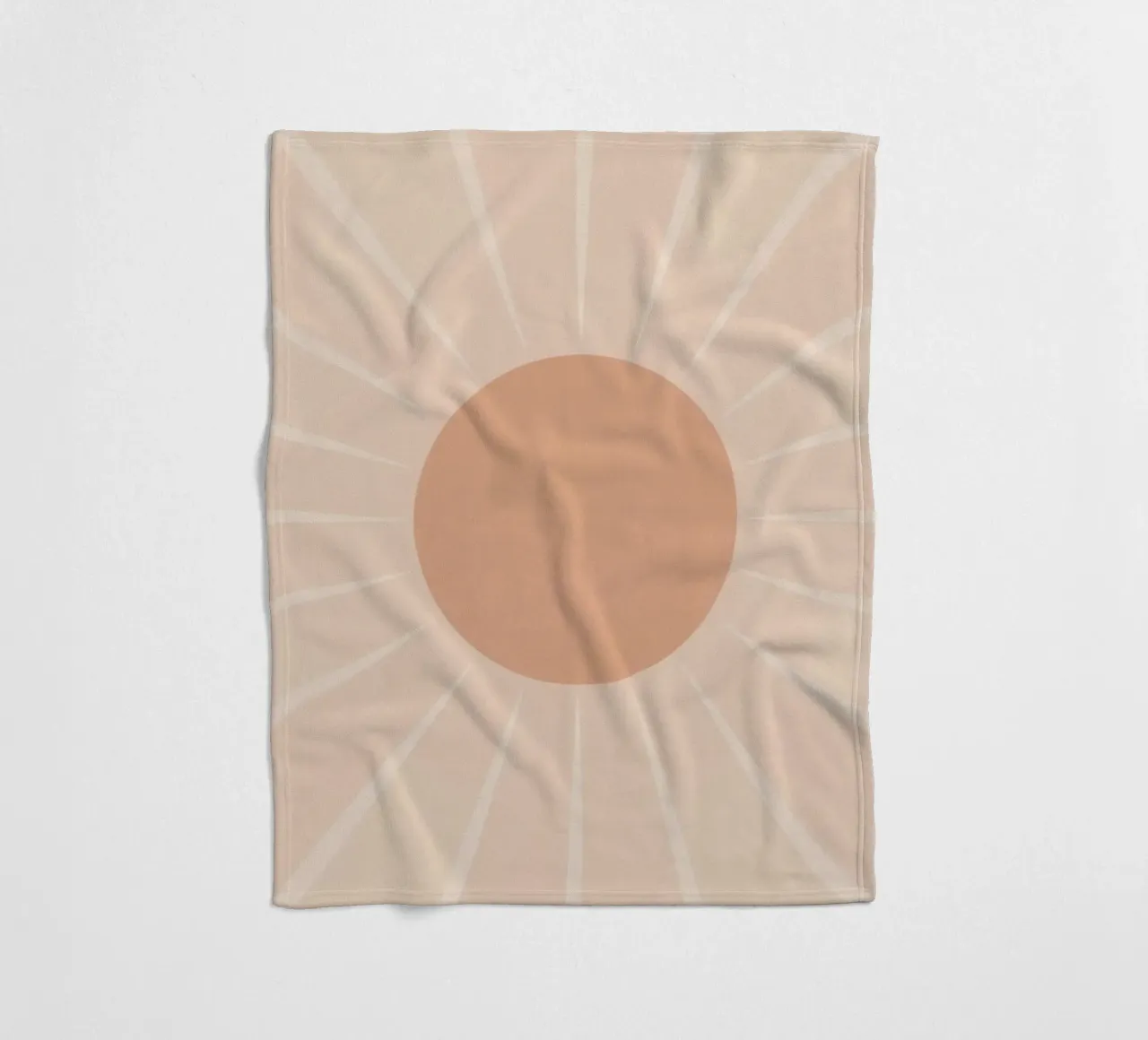 Peach Circle and Rays Background fleece blanket by DesignDoodle