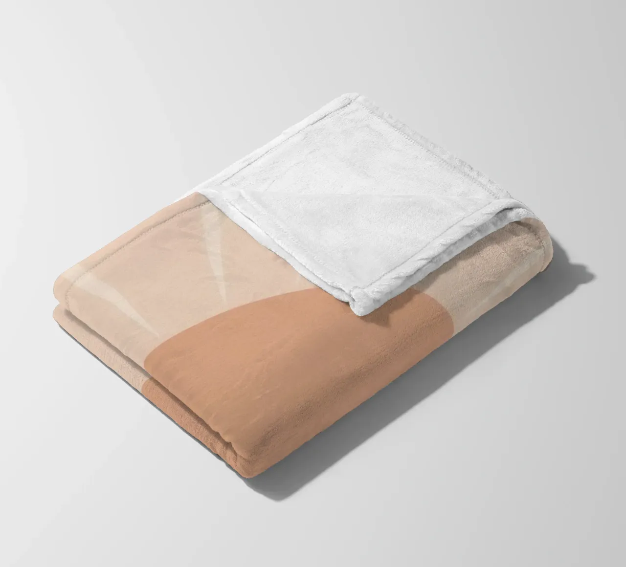 Peach Circle and Rays Background fleece blanket by DesignDoodle