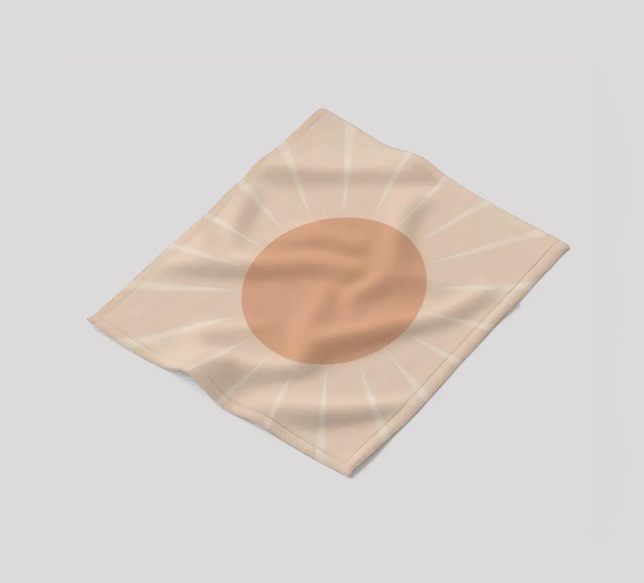 Peach Circle and Rays Background fleece blanket by DesignDoodle
