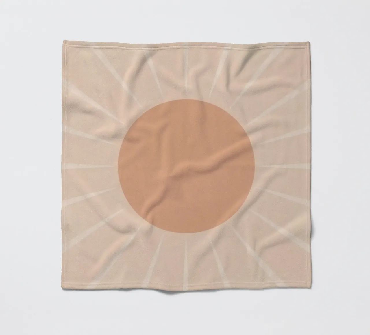 Peach Circle and Rays Background fleece blanket by DesignDoodle