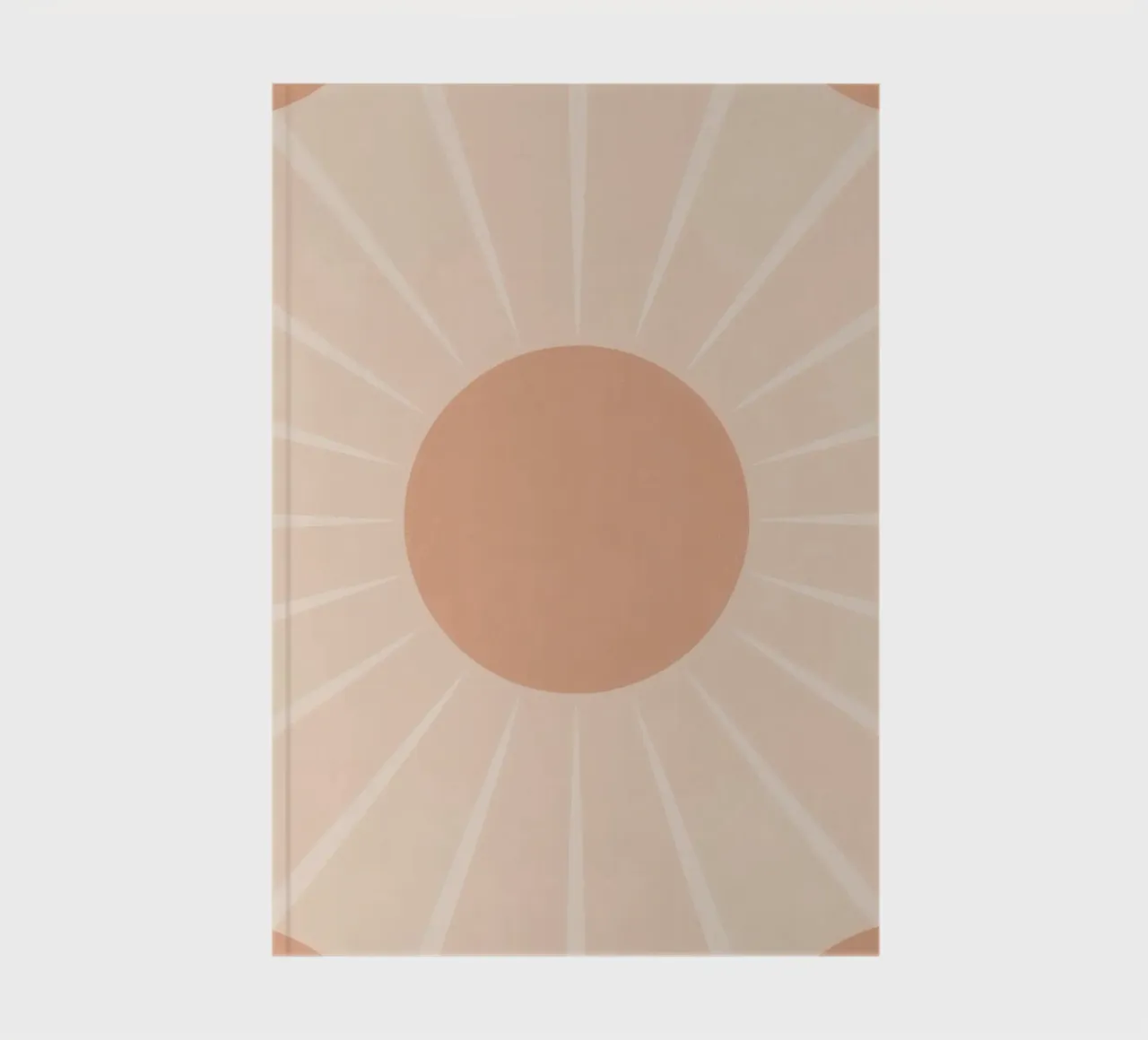 Peach Circle and Rays Background notebook by DesignDoodle
