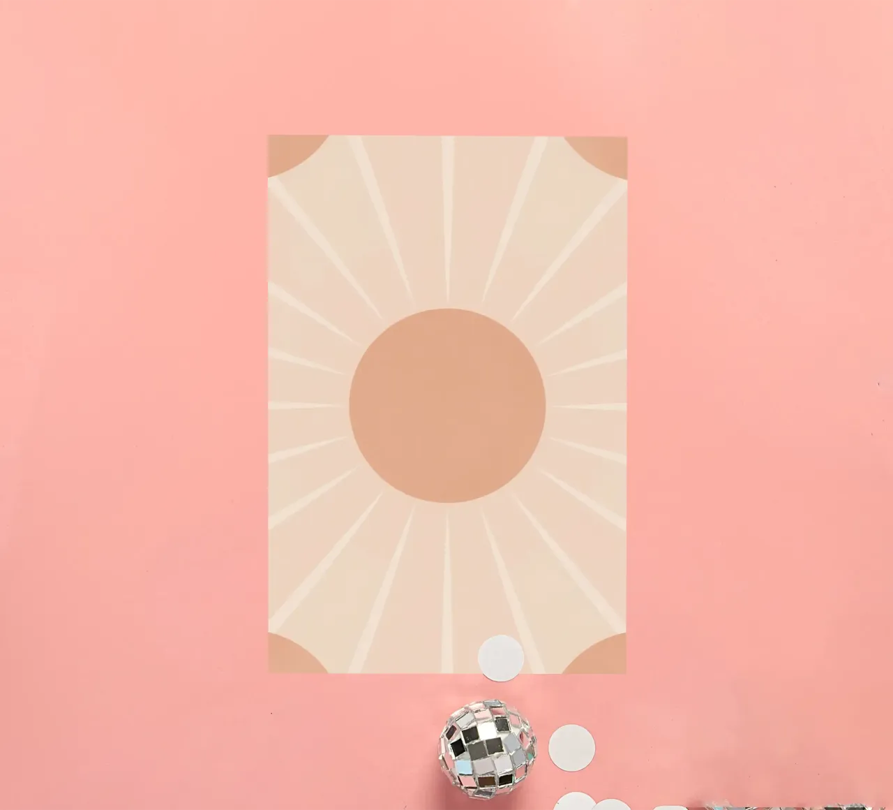 Peach Circle and Rays Background sticker by DesignDoodle