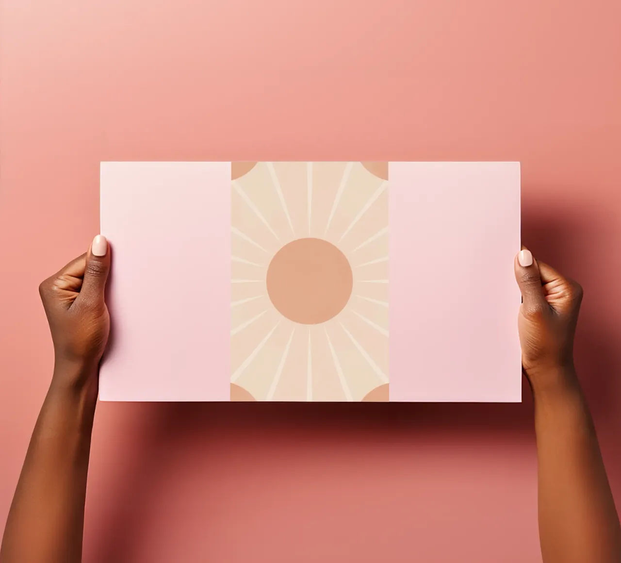 Peach Circle and Rays Background sticker sheet by DesignDoodle