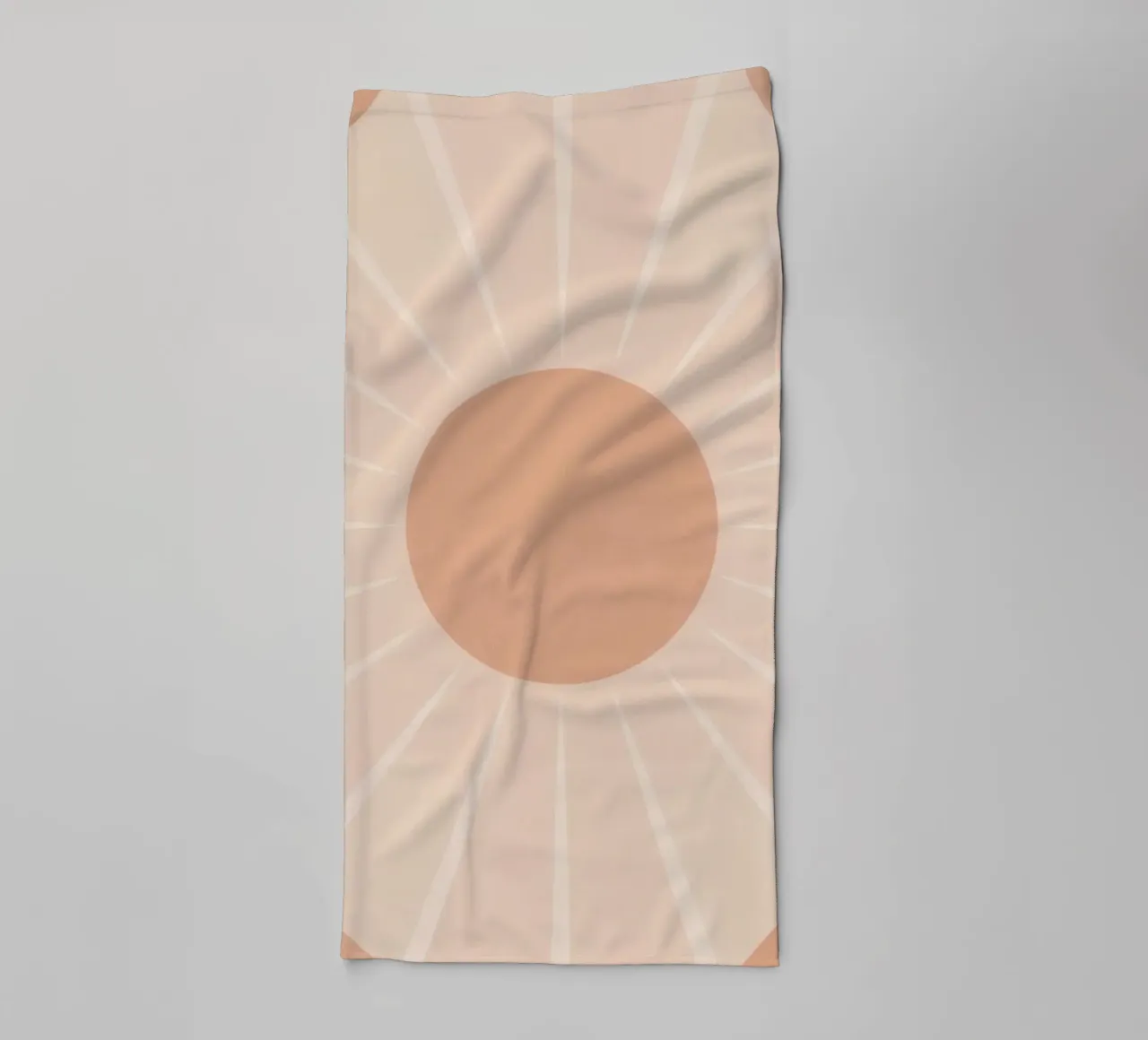 Peach Circle and Rays Background towel by DesignDoodle