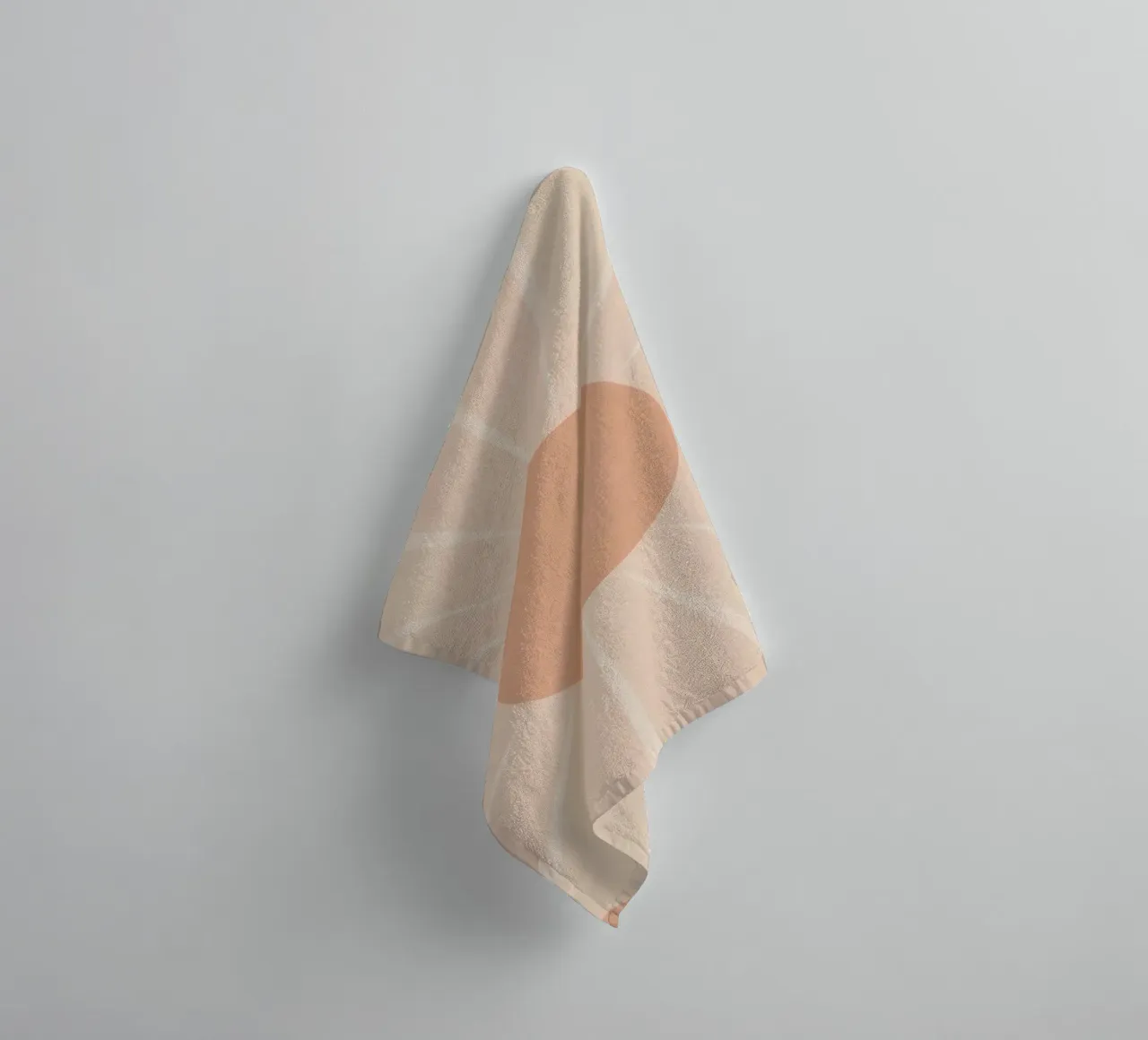 Peach Circle and Rays Background towel by DesignDoodle