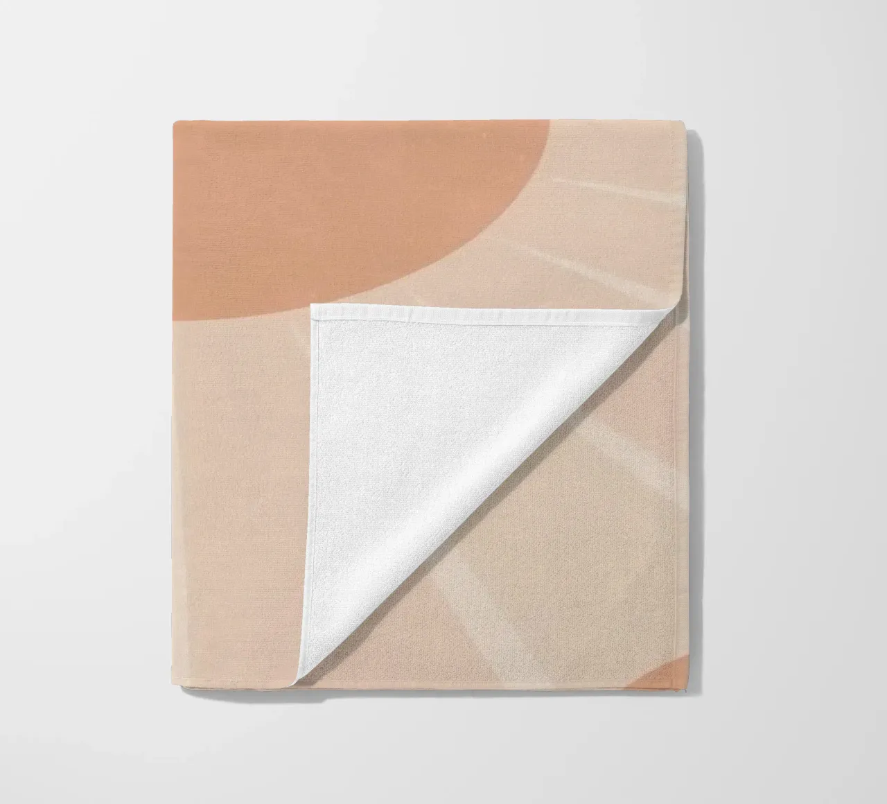 Peach Circle and Rays Background beach towel by DesignDoodle