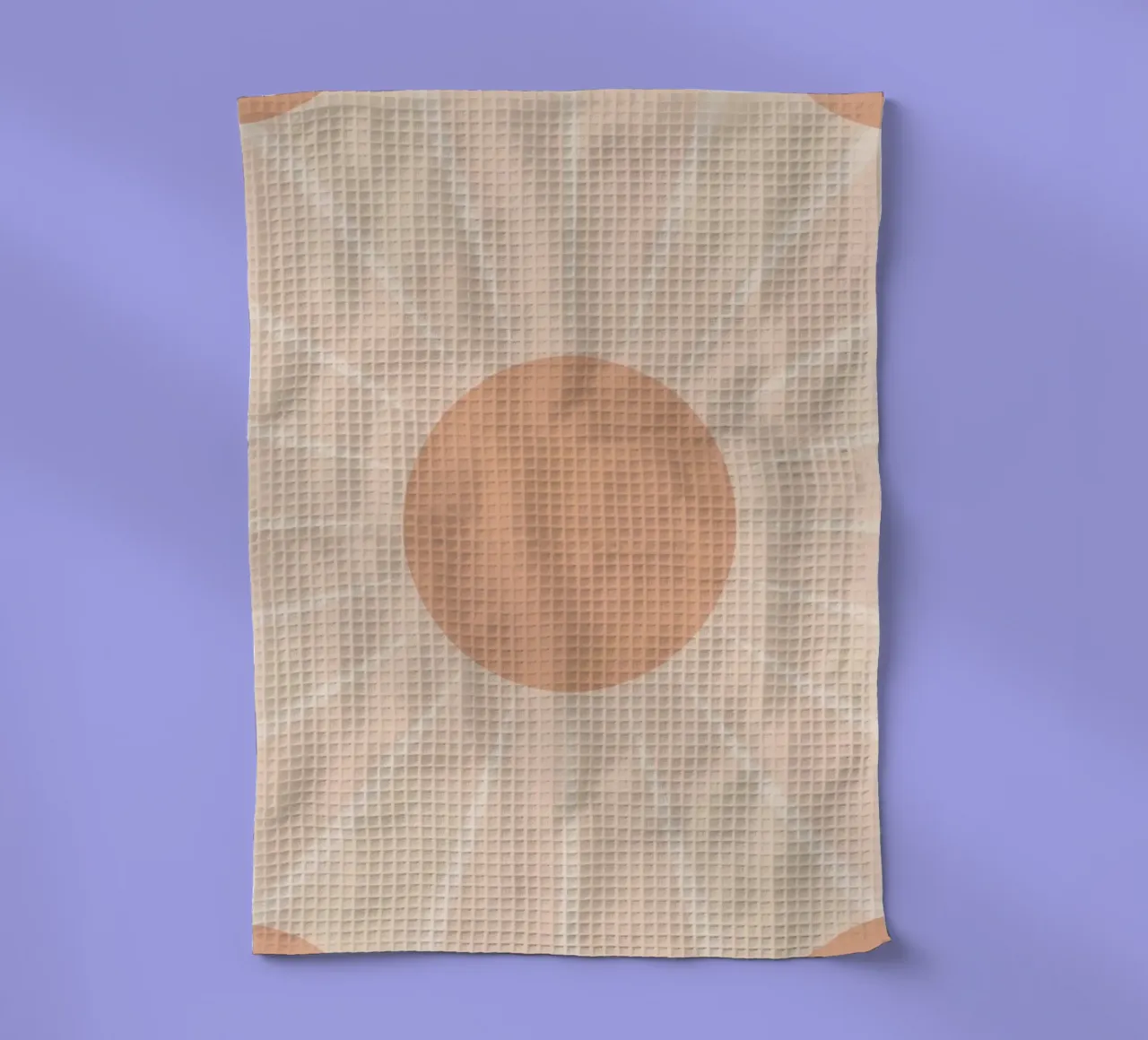 Peach Circle and Rays Background tea towel by DesignDoodle