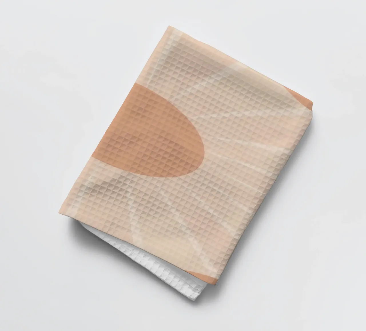 Peach Circle and Rays Background tea towel by DesignDoodle