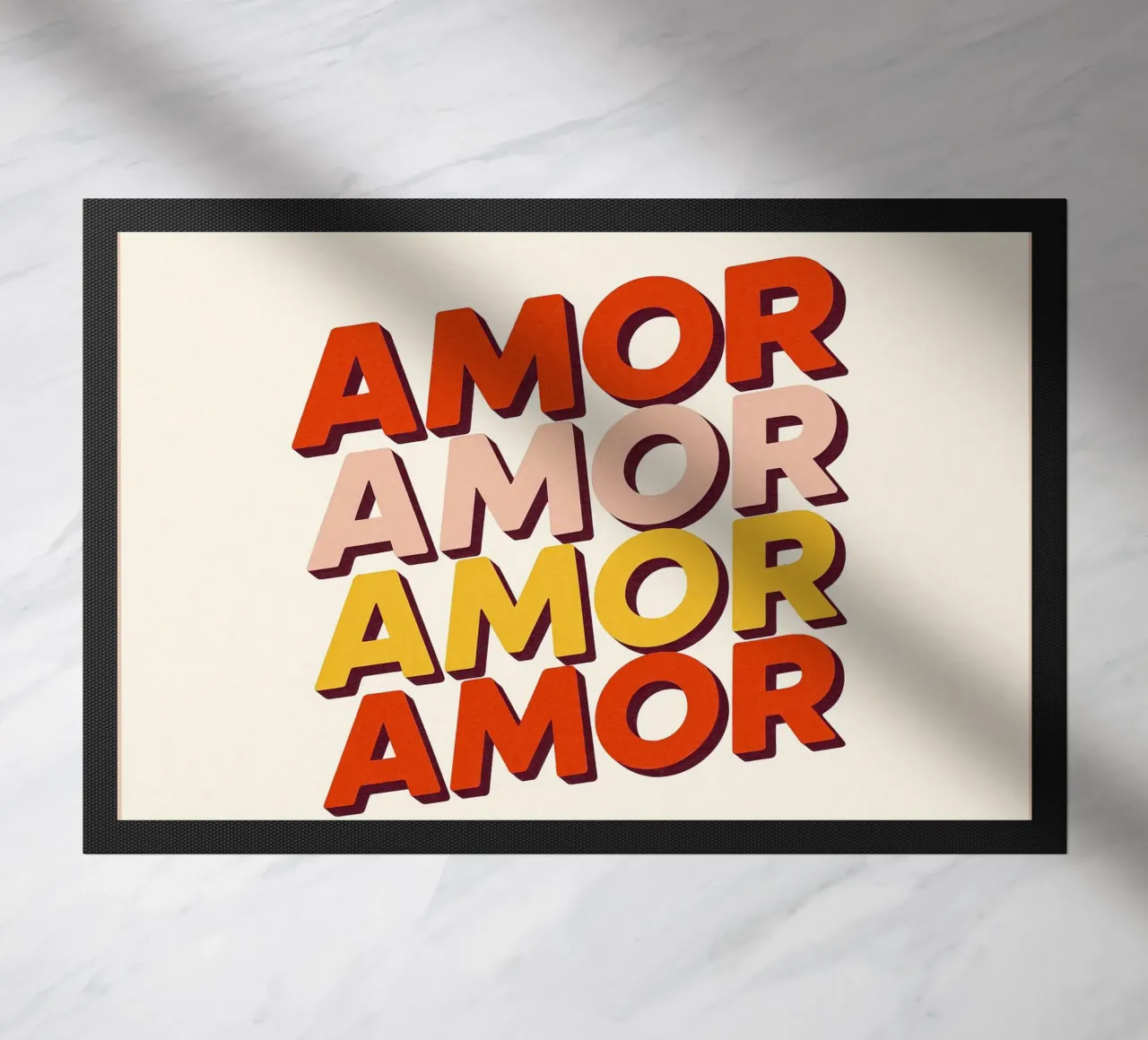 Poster Amor Coloré - Poster tipografico retrò zerbino da JETLAG | affiches voyage