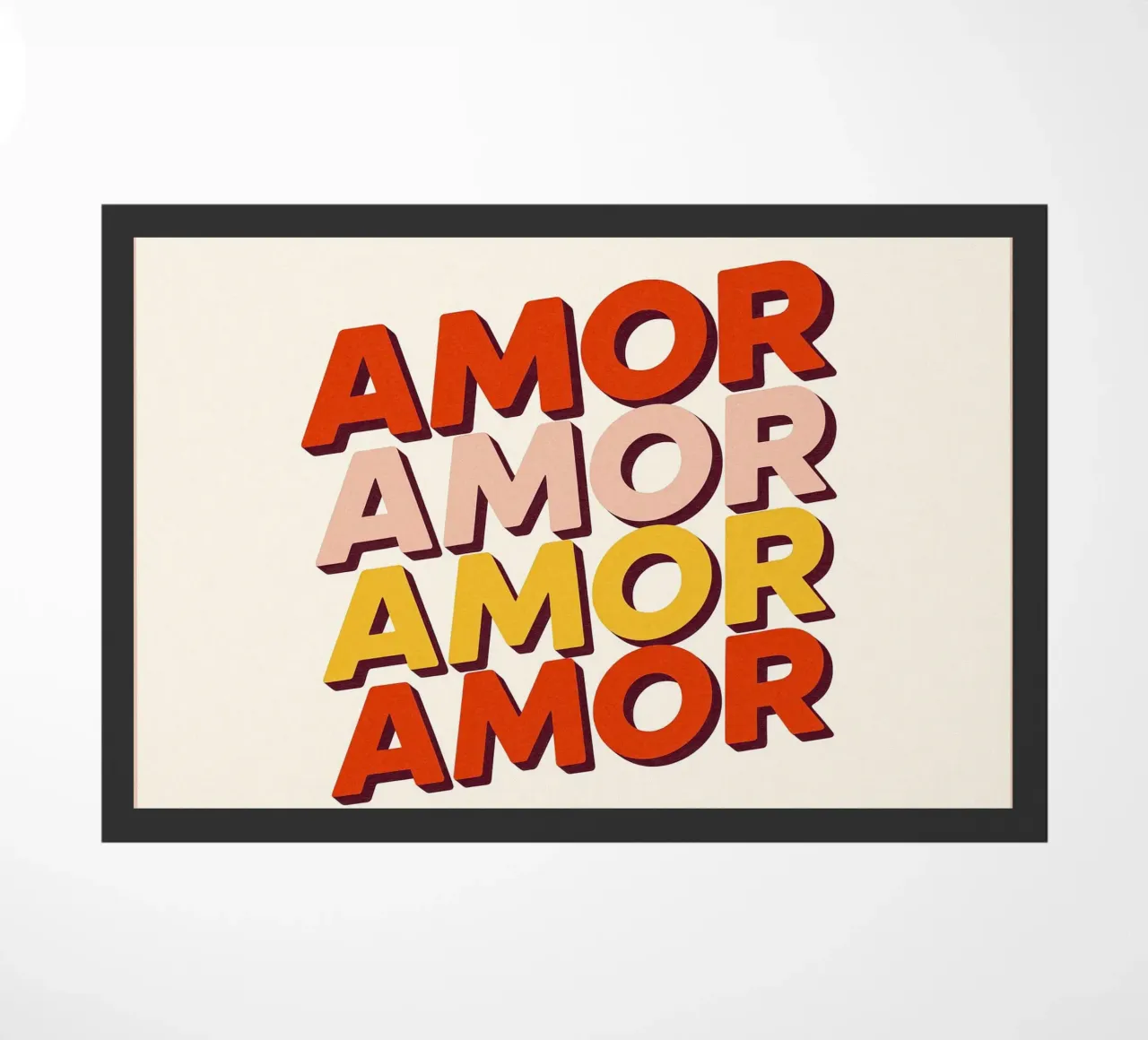 Poster Amor Coloré - Poster tipografico retrò zerbino da JETLAG | affiches voyage