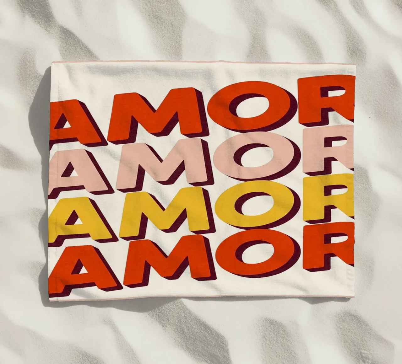 Poster Amor Coloré - Poster tipografico retrò telo mare da JETLAG | affiches voyage