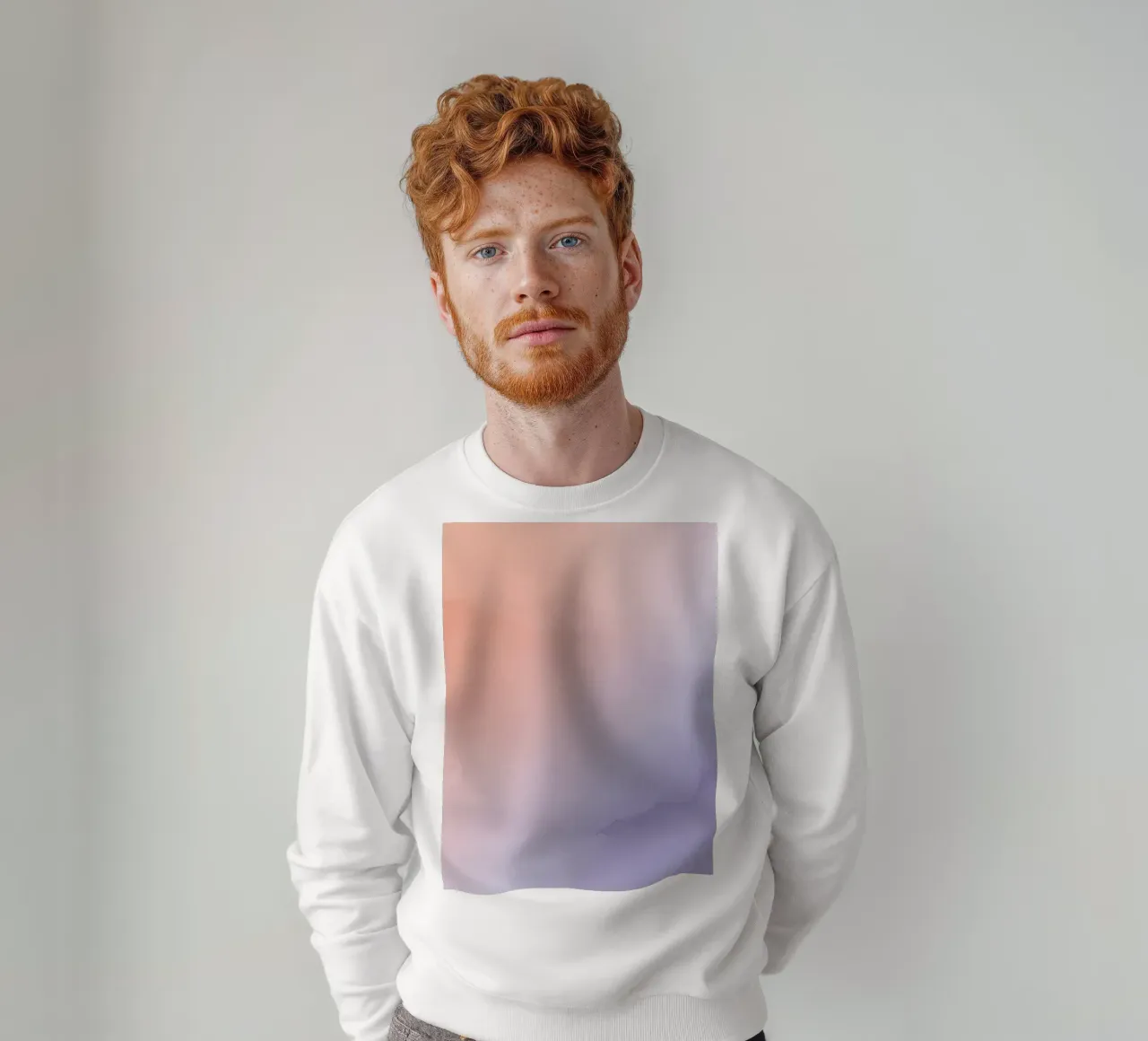 Peach to Lavender Gradient Background sweatshirt by DesignDoodle