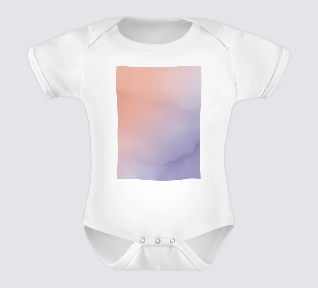 Peach to Lavender Gradient Background short-sleeve baby romper by DesignDoodle