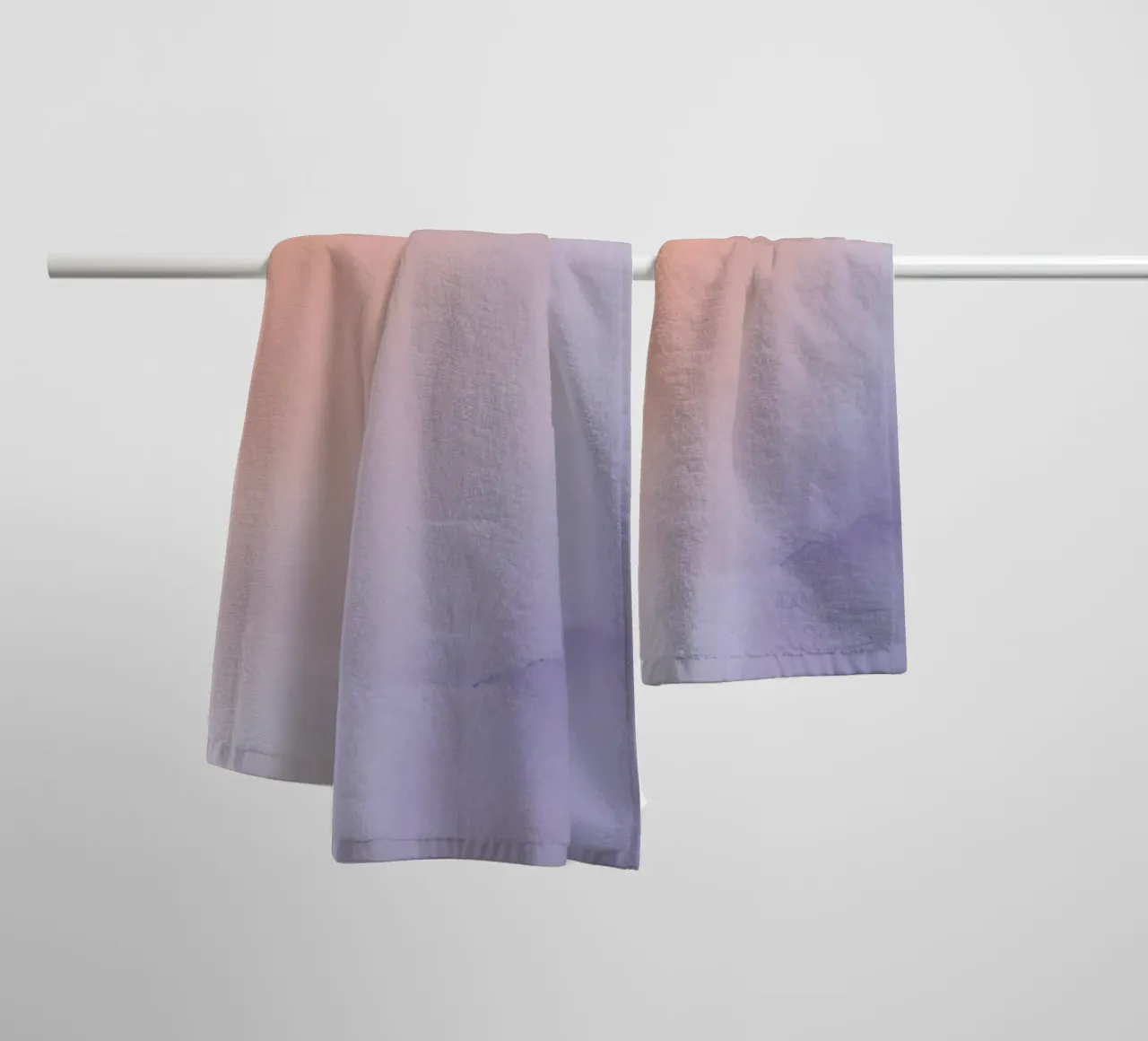 Peach to Lavender Gradient Background towel by DesignDoodle