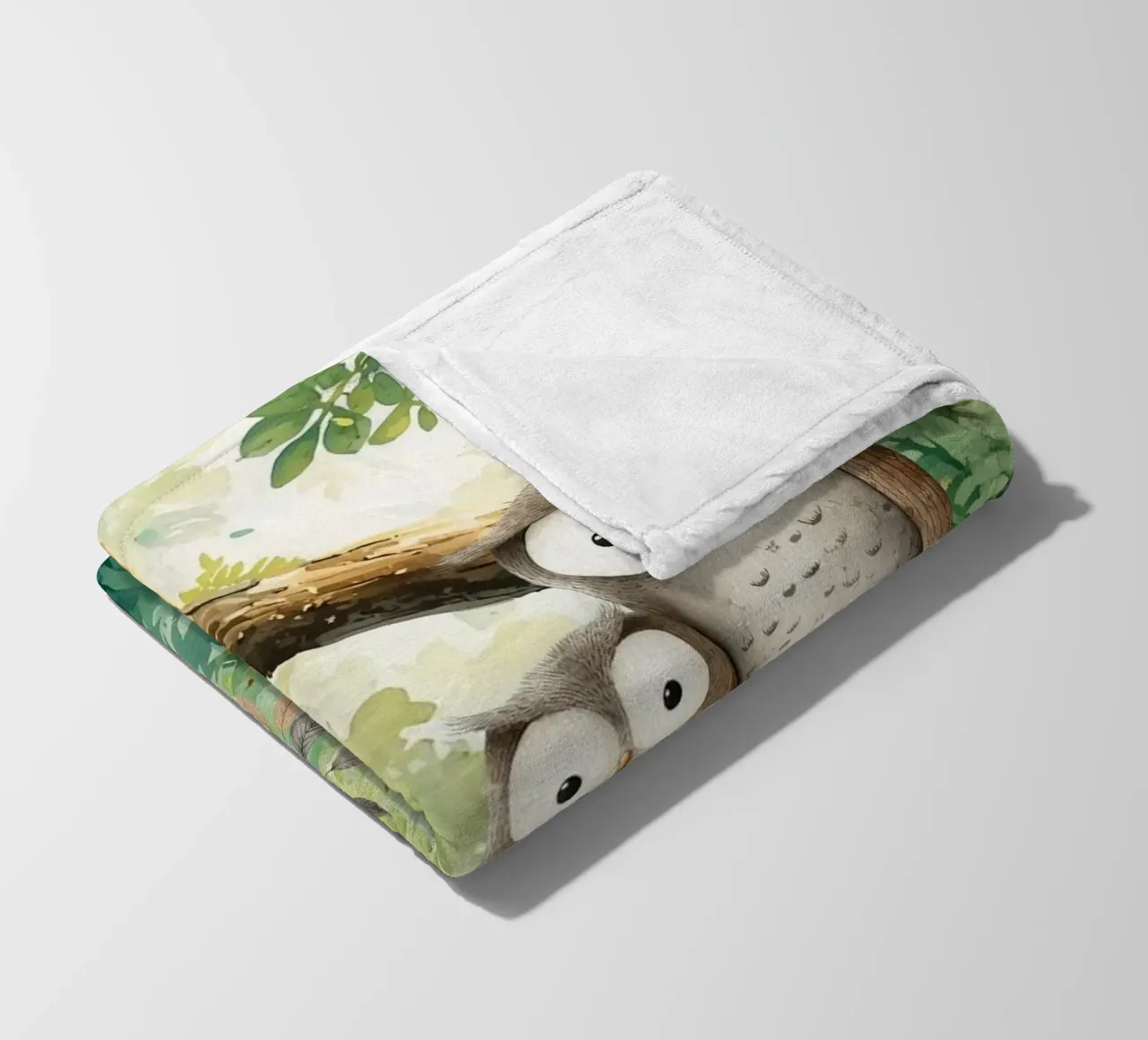 Momento di tenerezza per i gufi in Tropical Haven coperta in pile da Doodle Dreams Art