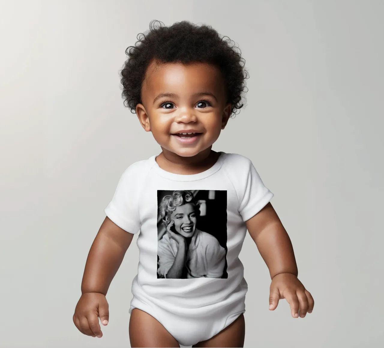 Marilyn Monroe Vintage in bianco e nero body neonato maniche corte da valentinomartinst