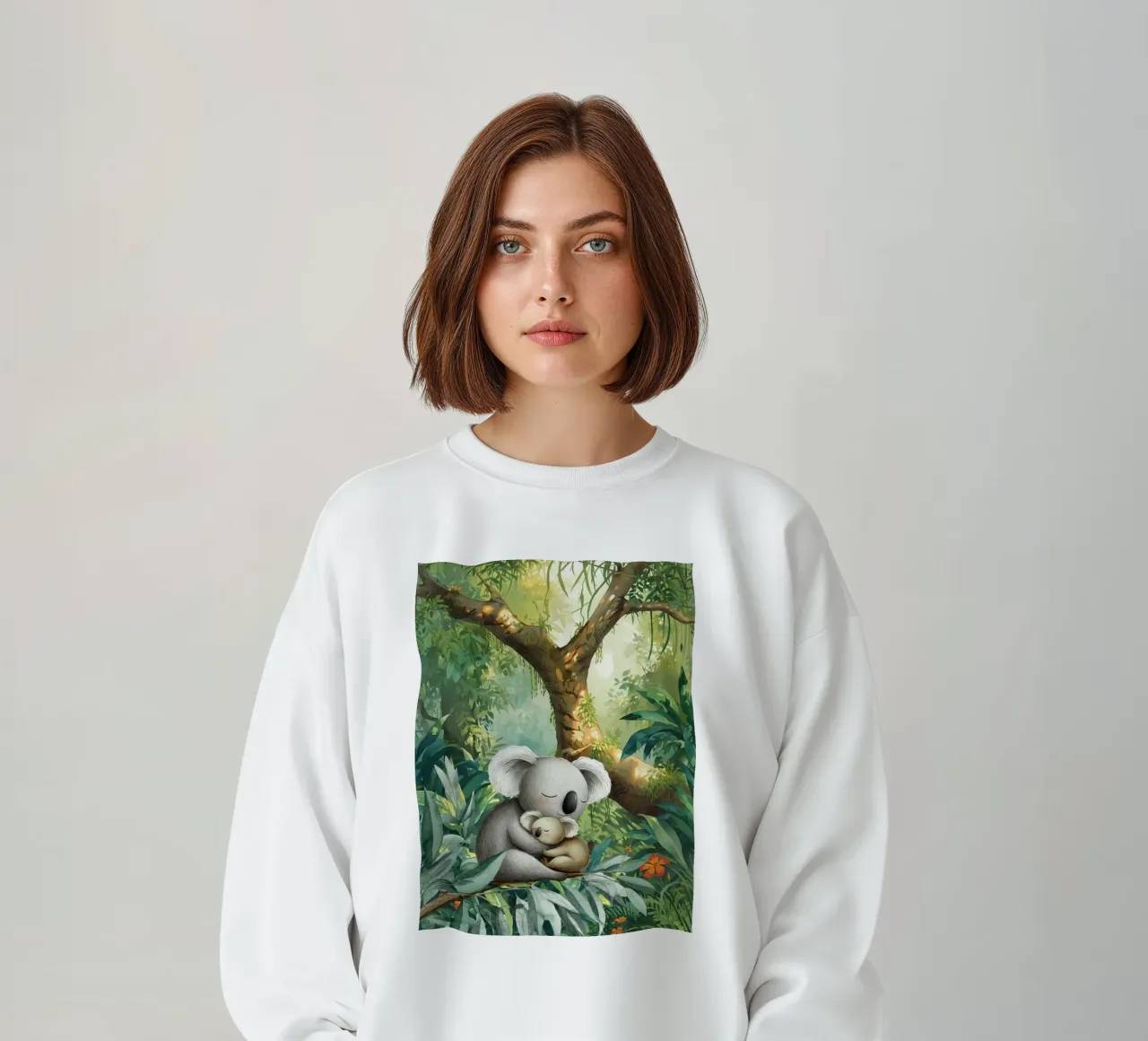 Adorabile Koala Duo in Paradiso Verde felpa da Doodle Dreams Art
