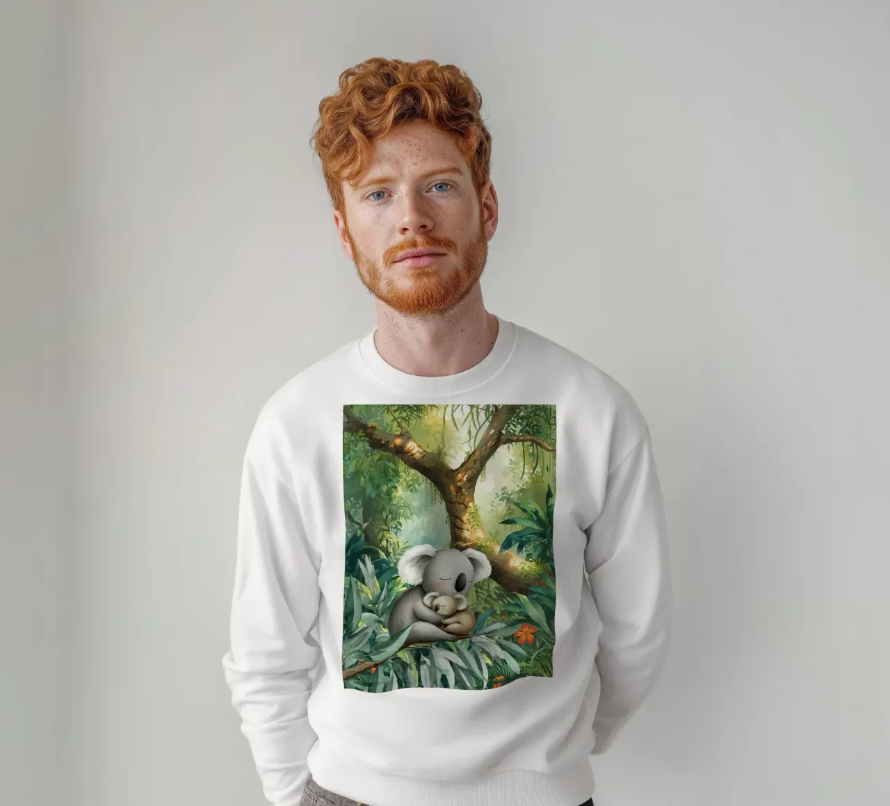 Adorabile Koala Duo in Paradiso Verde felpa da Doodle Dreams Art